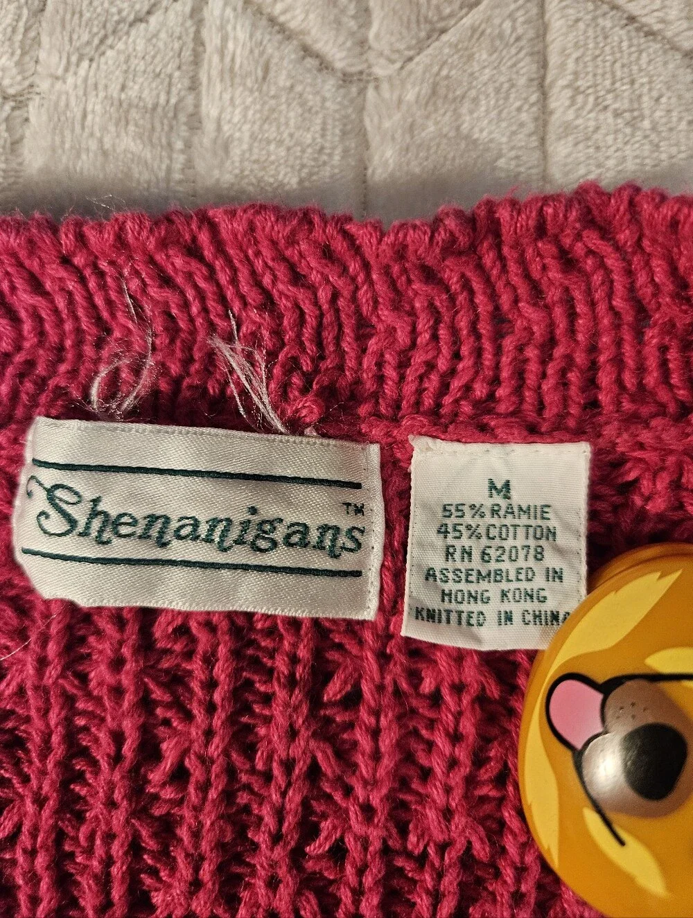 Women's Deep V-Neck Sweater in Bright Fuchsia